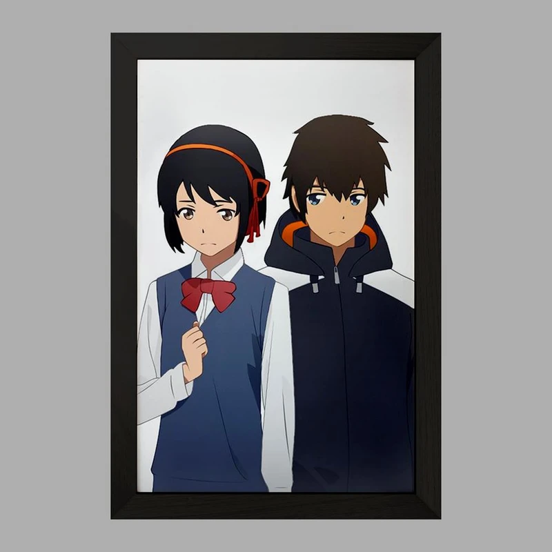 تابلو خندالو مدل تاکی تاچیبانا و میتسویا میامیزو انیمه یورنیم Your Name  کد 16285