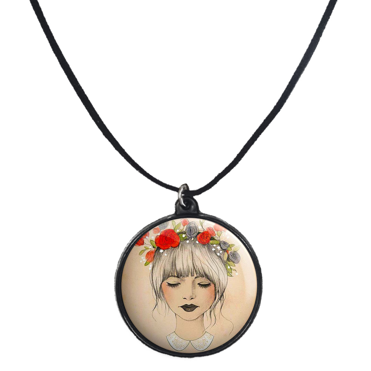 گردنبند پرمانه طرح دخترونه کد pmb.4653 مدل دو طرفه