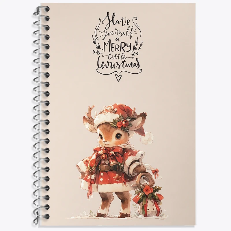 دفتر زبان 50 برگ خندالو مدل دو خط طرح کریسمس (Christmas) کد F5165