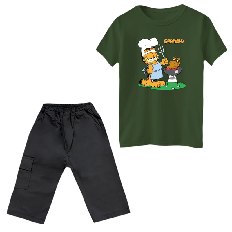 ست تی‌شرت و شلوارک پسرانه مدل گارفیلد کد 20