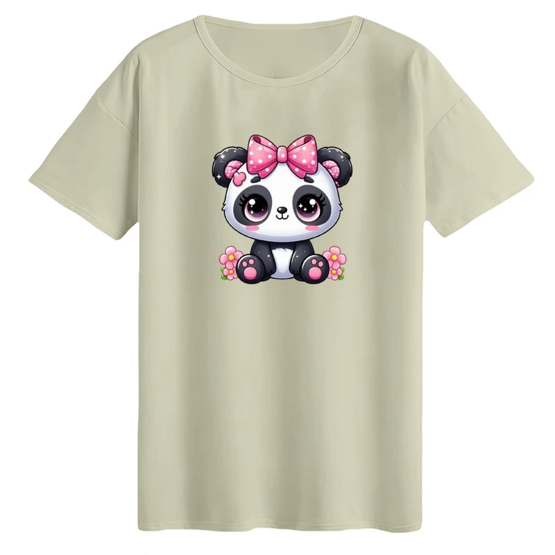 تی‌شرت لانگ آستین کوتاه زنانه مدل پاندا کد01