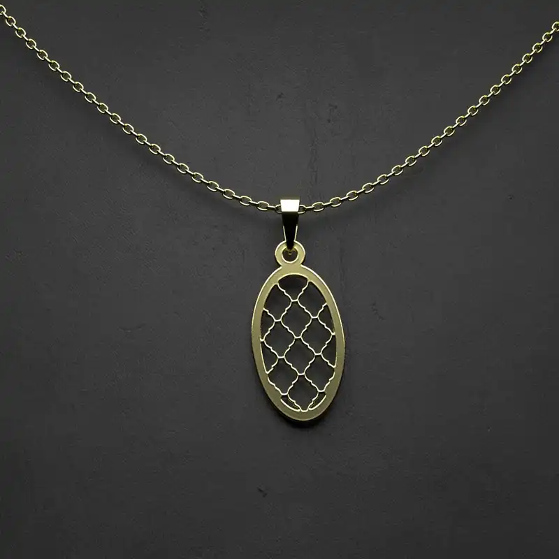 گردنبند طلا 18 عیار زنانه مدوپد مدل هندسی کد JJ2-1-1237