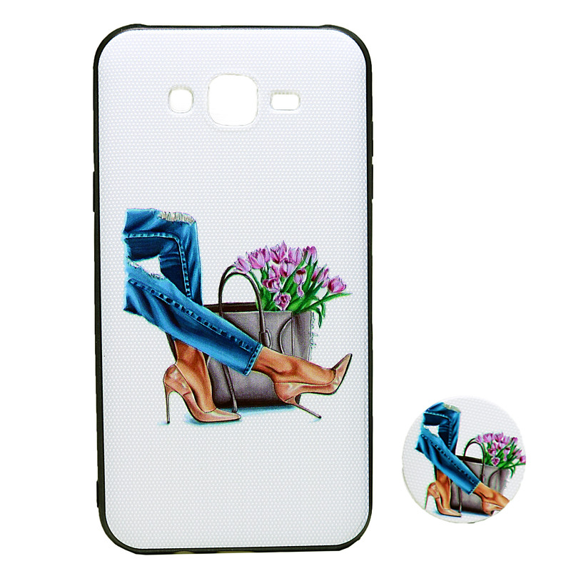 کاور طرح کیف و کفش مدل KTP-017 مناسب برای گوشی موبایل سامسونگ Galaxy J7 2015 به همراه پایه نگهدارنده