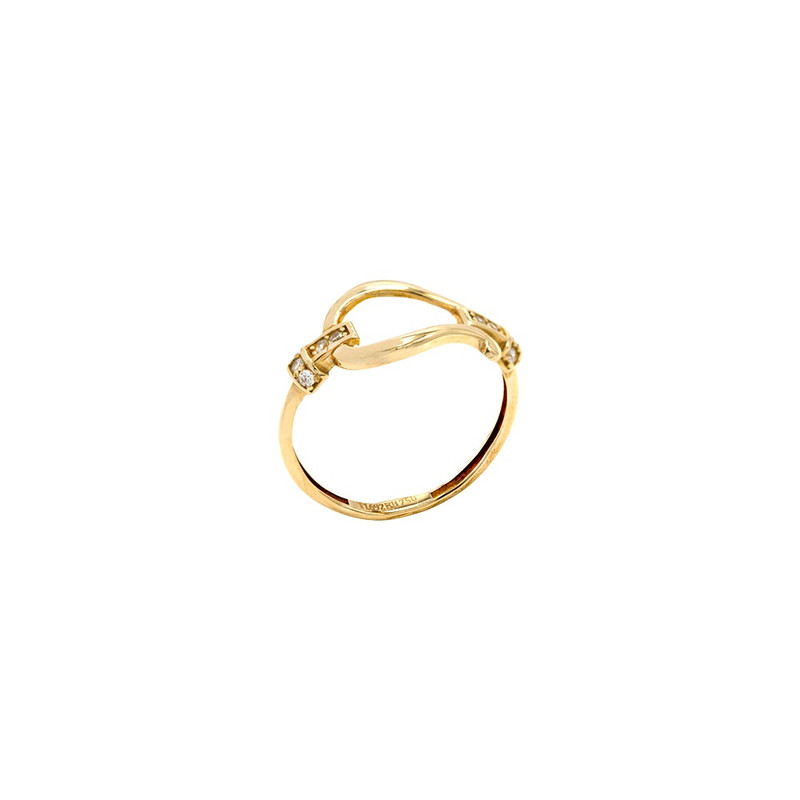 انگشتر طلا 18 عیار زنانه الی گالری مدل امگا نیمه نگینی