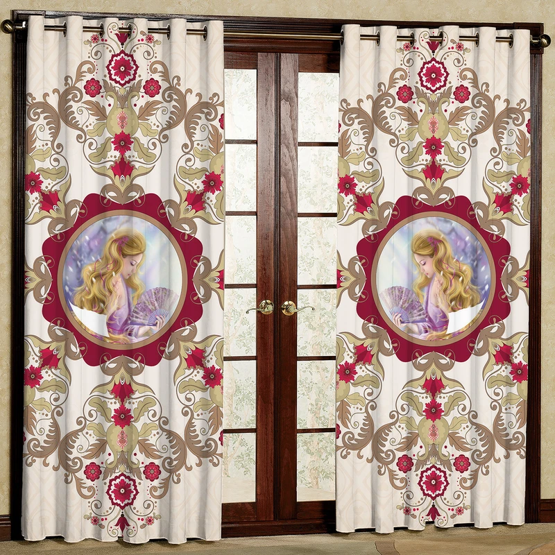 پرده مدل دختر مخمل پانچی کد 1381 سایز 140x280 سانتی متر