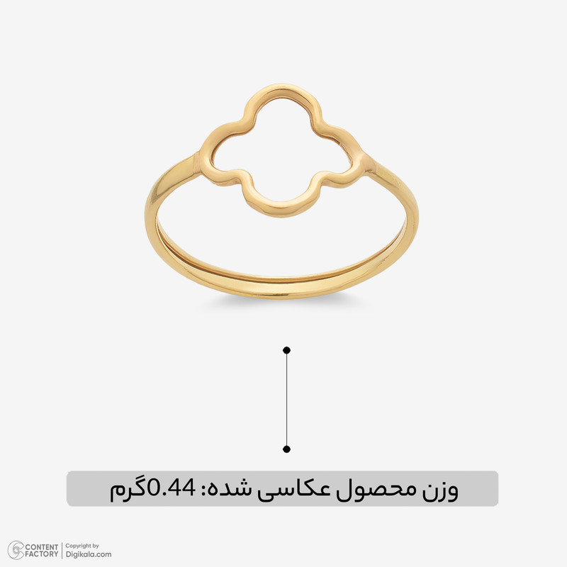 انگشتر طلا 18 عیار زنانه با طرح ونکلیف مطیع ها مدل گلبرگ - 3