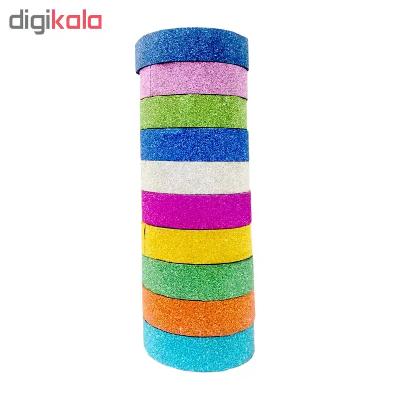 چسب نواری اکلیلی مدل Glitter بسته 10 عددی