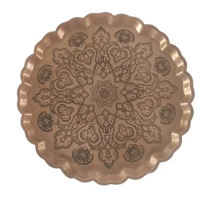 سینی مسی طرح گل کد 4011 قطر 30 سانتی متر