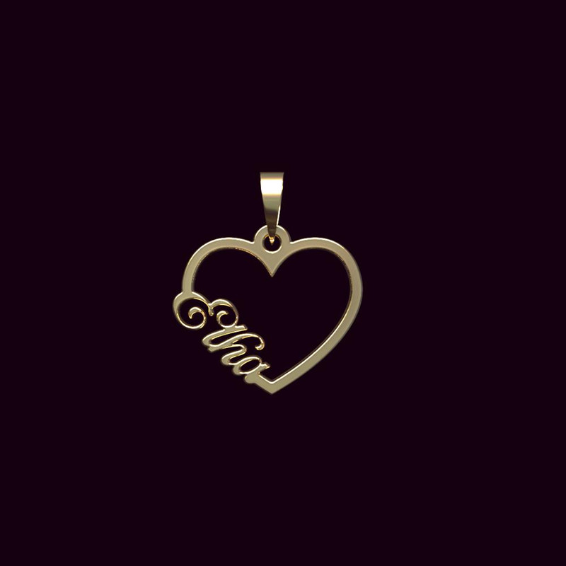 آویز گردنبند طلا 18 عیار زنانه مدوپد مدل اسم الها elha کد PB1-10320