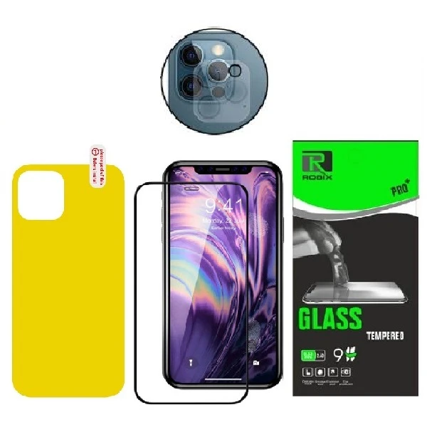 محافظ صفحه نمایش و پشت گوشی روبیکس مدلFL-iP12Proمناسب برای گوشی موبایل اپل iPhone 12 Pro به همراه محافظ لنز دوربین