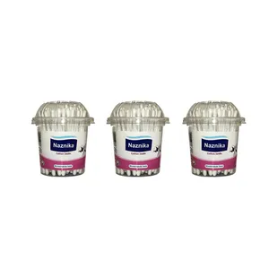 گوش پاک کن نازنیکا مدل cotton swabs بسته 3 عددی