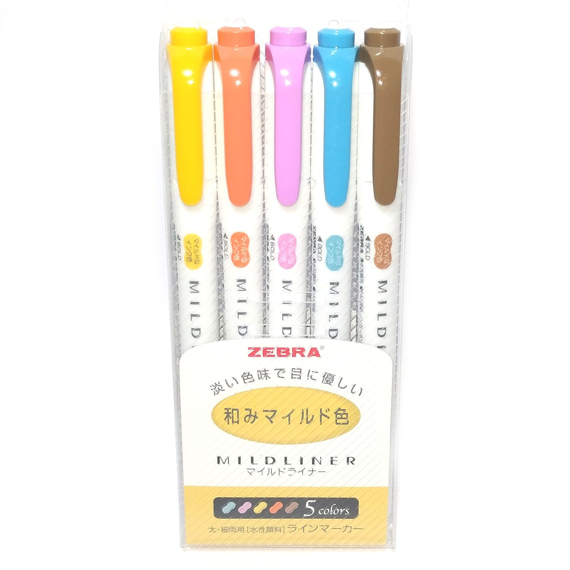 ماژیک علامت گذار دو سر زبرا مدل Mildliner طرح Deep and Warm Colors بسته 5 عددی