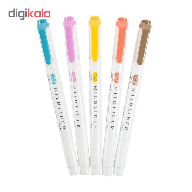 ماژیک علامت گذار دو سر زبرا  مدل Mildliner طرح Deep and Warm Colors بسته 5 عددی