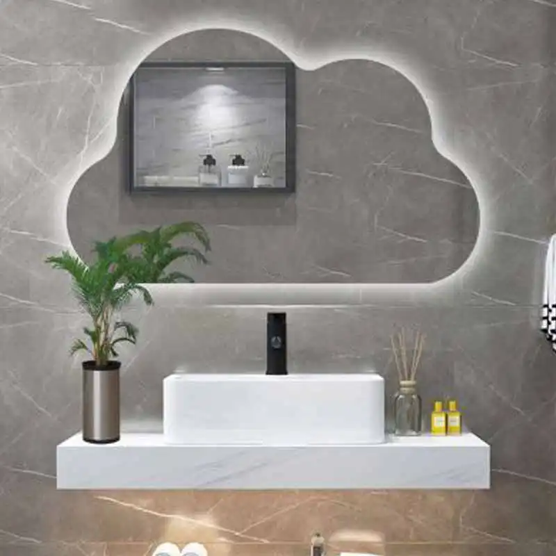 آینه سرویس بهداشتی الف مدل بک لایت طرح ابر کد BA-100-80