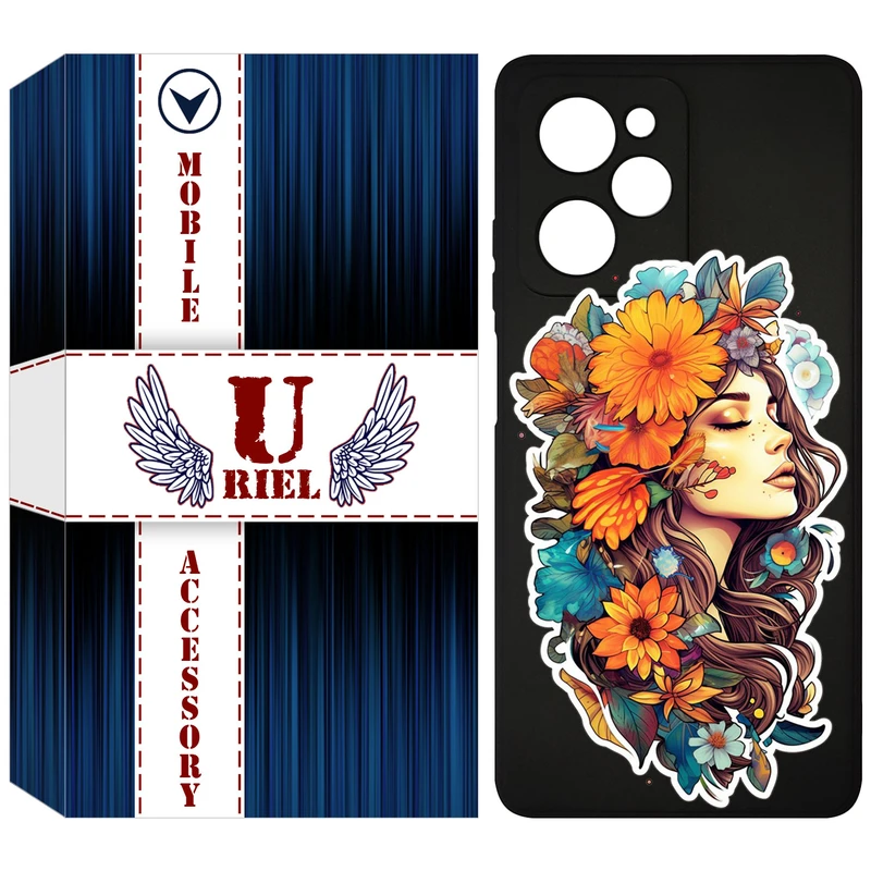 کاور یوریل قاب مدل KSH کد 52 طرح دختر مناسب برای گوشی موبایل شیائومی Poco X5 Pro / Redmi Note 12 Pro 5G