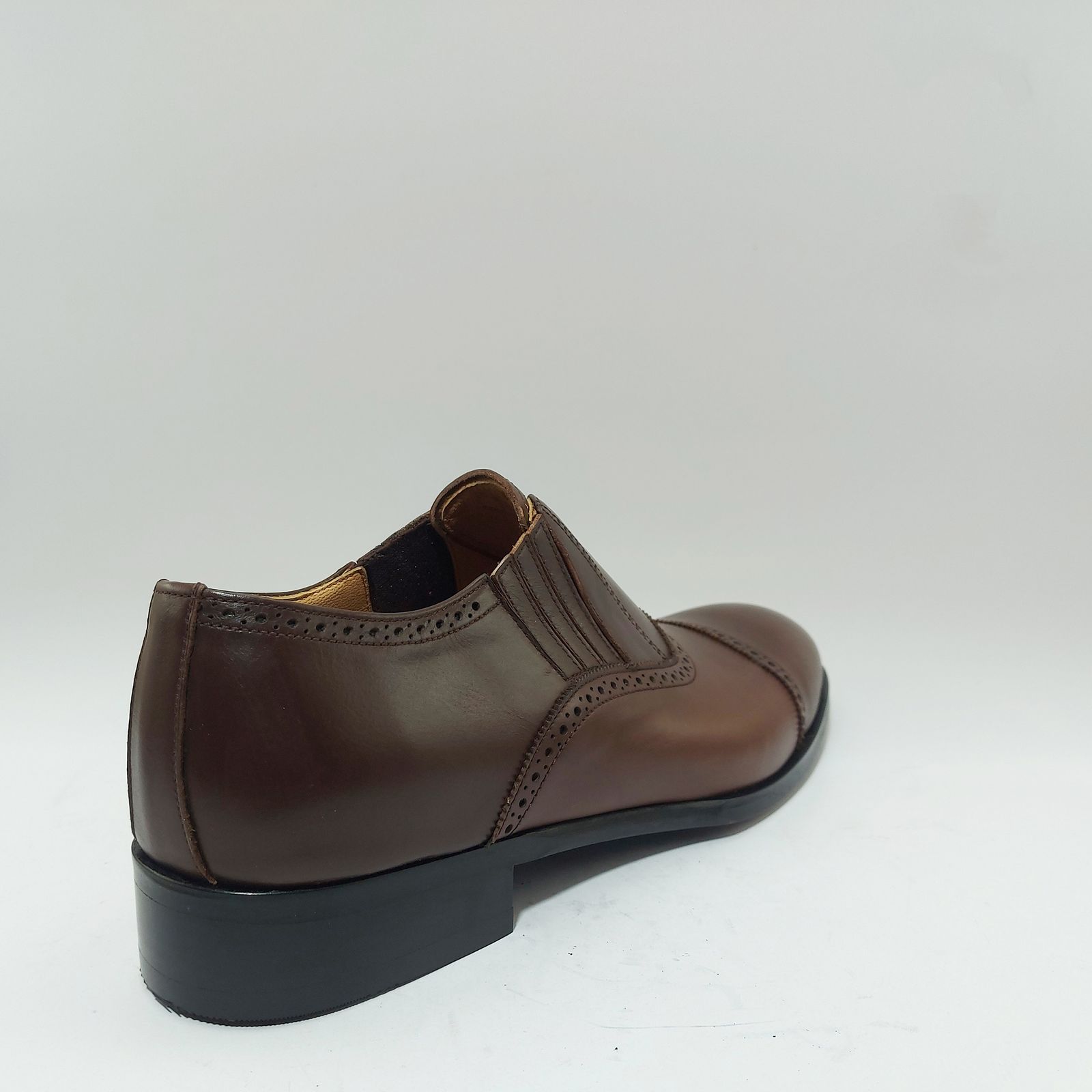 کفش مردانه کرمانی مدل چرم دستدوز طبیعی کد 1070 رنگ قهوه ای -  - 6