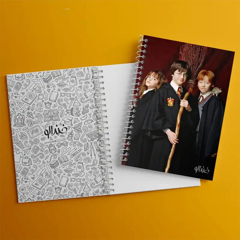 دفتر مشق 50 برگ خندالو مدل رون و هرمیون و هری پاتر Harry Potter کد 2914