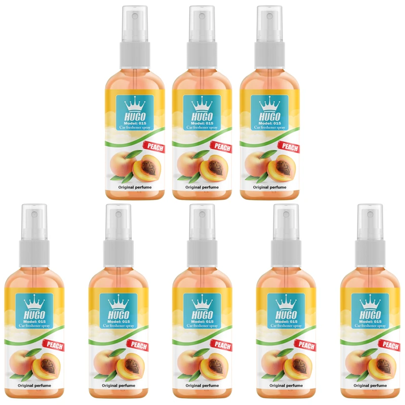 اسپری خوشبو کننده خودرو هوگو مدل هلو کد 015 حجم 50 میلی لیتر بسته 8 عددی