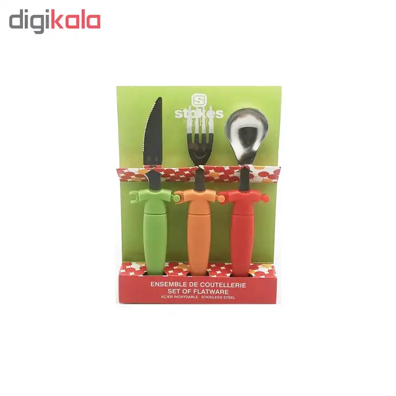 ست قاشق و چنگال کودک استوکز طرح لبخند