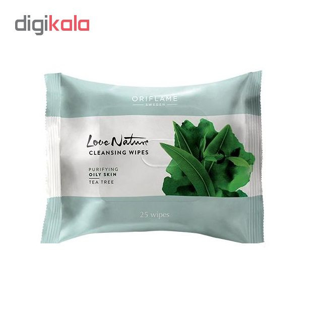 دستمال مرطوب اوریفلیم مدل لاو نیچر بسته 25 عددی