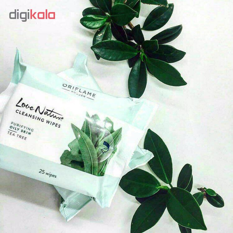 دستمال مرطوب اوریفلیم مدل لاو نیچر بسته 25 عددی