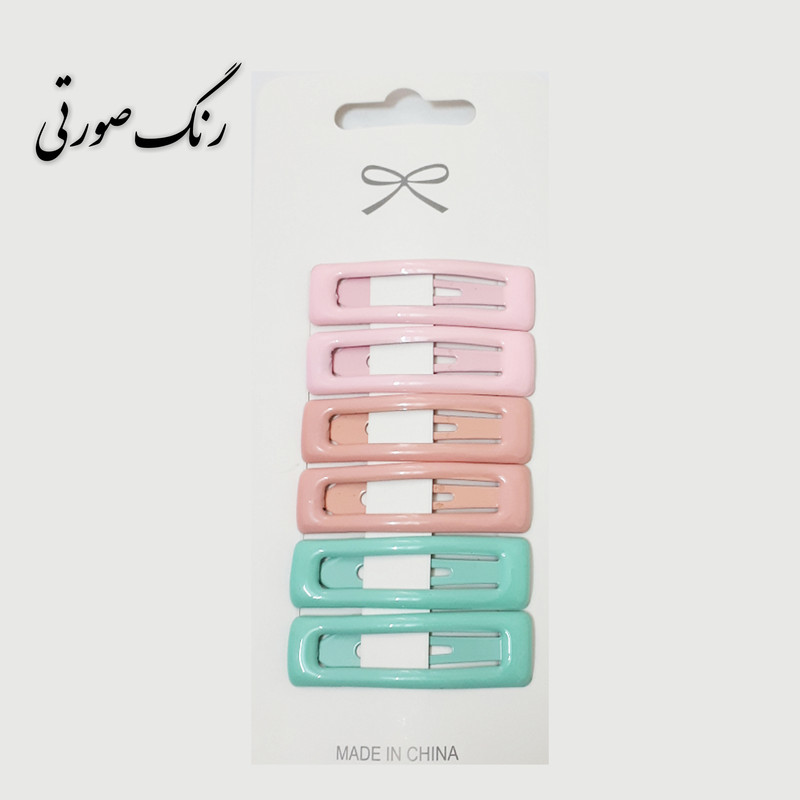 گیره مو دخترانه مدل تق تقی پاستیلی بسته 6 عددی