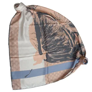 روسری زنانه گوچی مدل ساتن ابریشم دور دست دوز کد 655