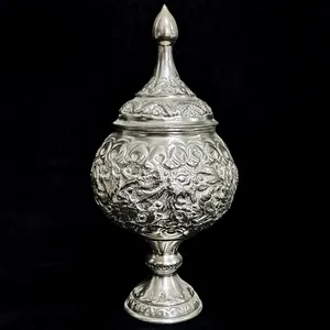 شکلات خوری قلمزنی برنجی طرح گل و مرغ