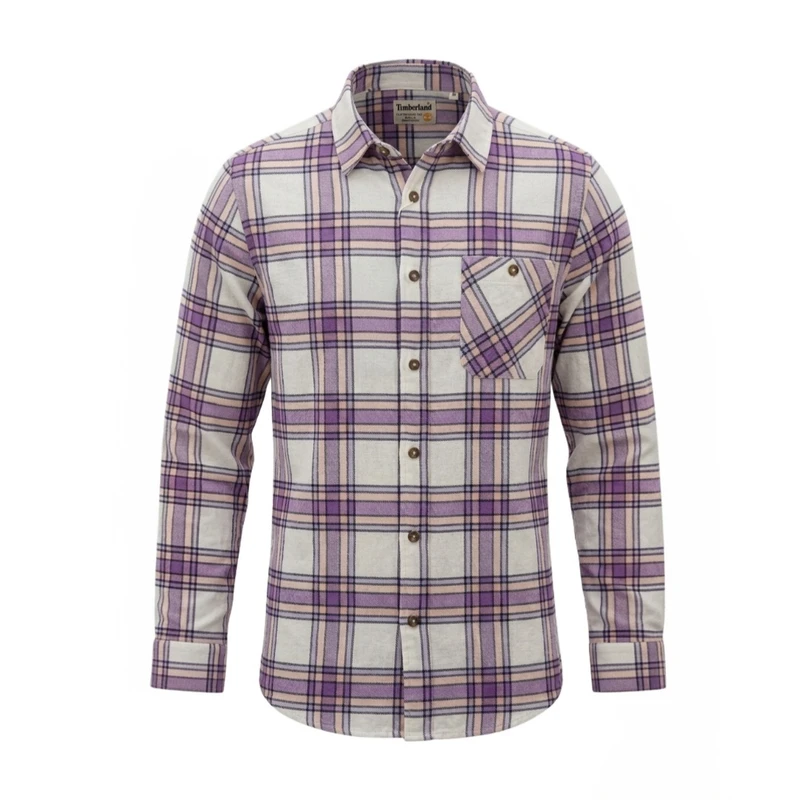 پیراهن مردانه آستین بلند چهارخانه تیمبرلند مدل FLANNEL-WH