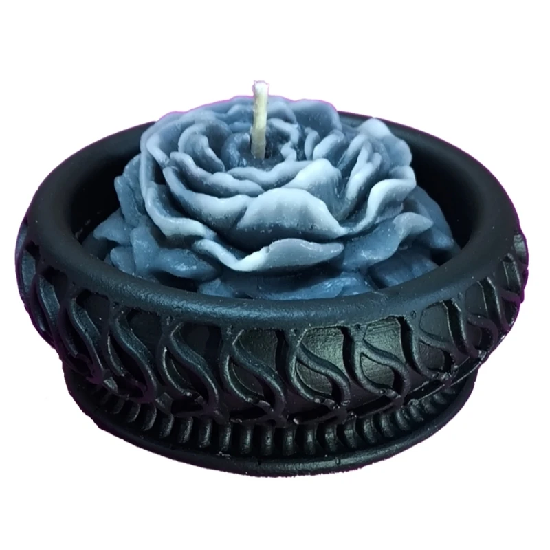 شمع دست ساز معطر مدل فلورا سنگی با رایحه لوندر زمان اتمام 20 ساعت