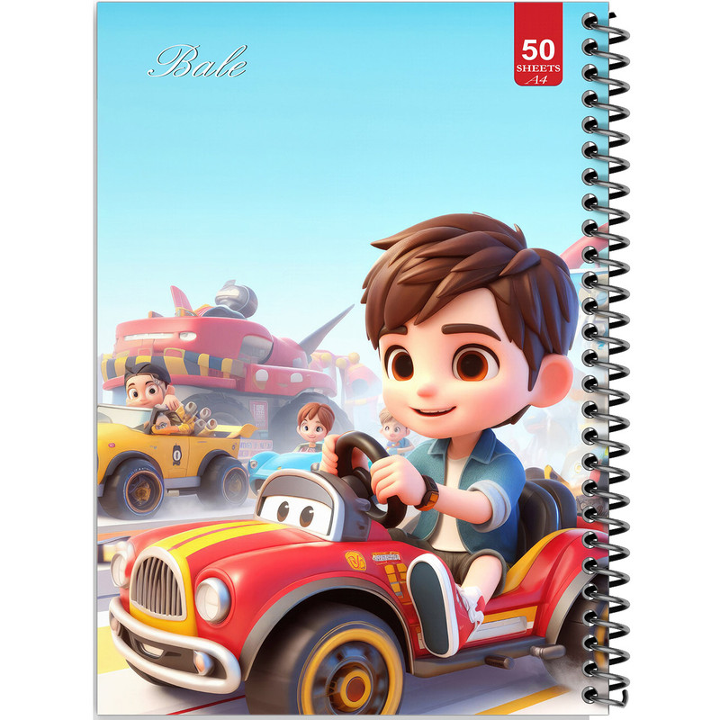 دفتر نقاشی 50 برگ انتشارات بله طرح پسر ماشین سوار کد A4-L639
