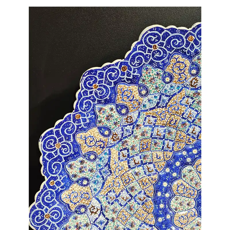 بشقاب میناکاری مدل اسلیمی کد B35