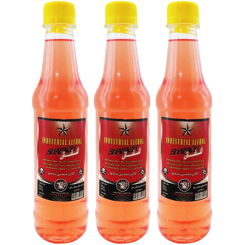 الکل صنعتی %98 شفق حجم 450 میلی لیتر بسته 3 عددی