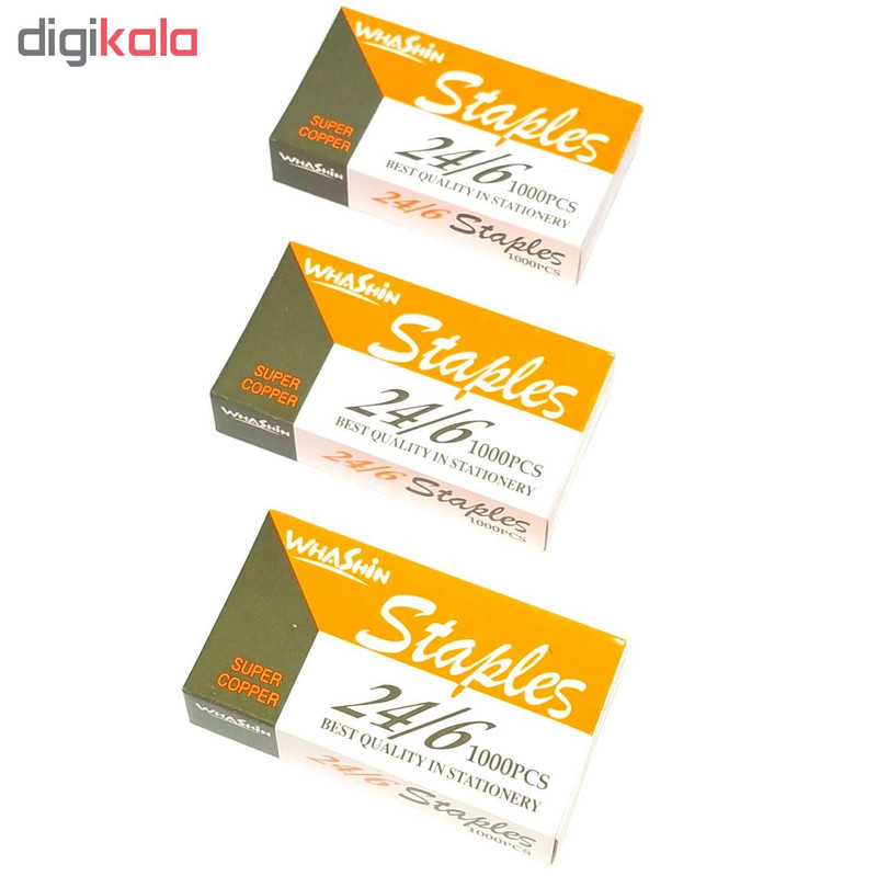 سوزن منگنه واشین طرح مسی سایز 6-24 بسته 3000 عددی
