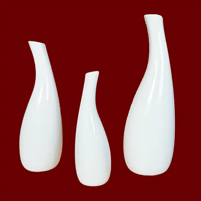 گلدان سرامیکی مدل عاج بسته 3 عددی