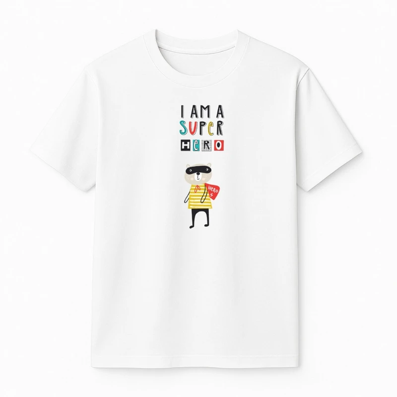 تی‌شرت آستین کوتاه پسرانه مدل خرس سوپر قهرمان 