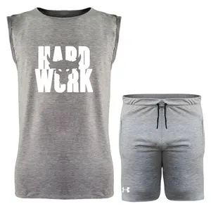 ست تاپ و شلوارک مردانه مدل 14013633 رنگ طوسی