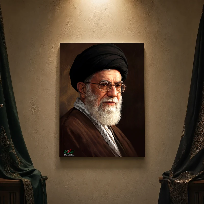 تابلو شاسی مدل مذهبی طرح رهبر شهید امام خامنه‌ای کد 496SM