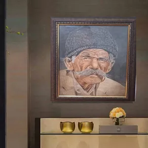 تابلو نقاشی مداد رنگی مدل مرد کهنسال