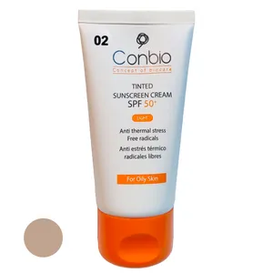  کرم ضد آفتاب رنگی کانبیو SPF 50 مدل 02 ‌محافظ UVA،UVB مناسب برای پوست‌های چرب حجم 50 میلی‌لیتر