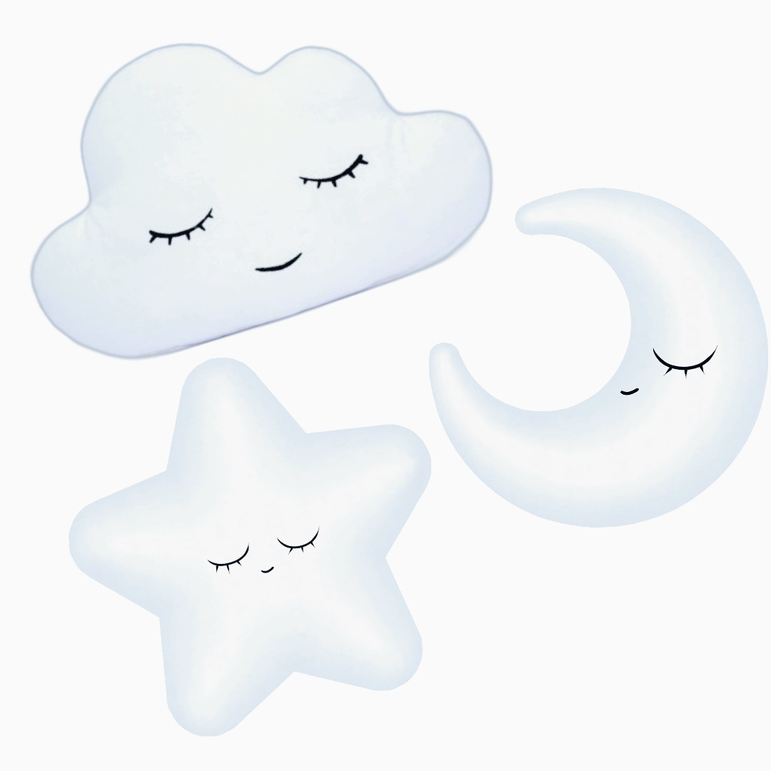 کوسن کودک مدل ستاره و ماه و ابر مجموعه 3 عددی