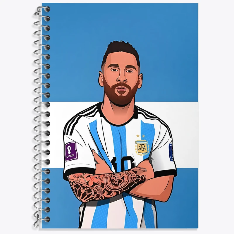 دفتر زبان 50 برگ خندالو مدل دو خط طرح لیونل مسی کد N4315