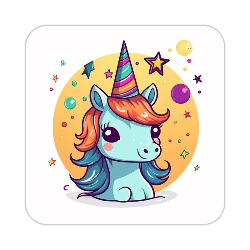 زیر لیوانی کاکتی طرح اسب تک شاخ و یونیکورن مدل mp29827