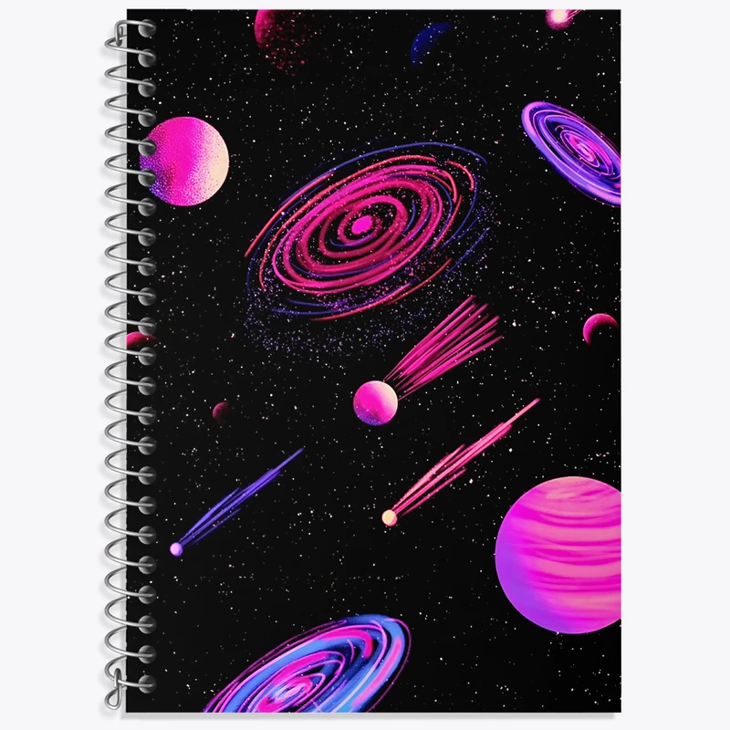 دفتر زبان 50 برگ خندالو مدل دو خط طرح کهکشان کد N5469