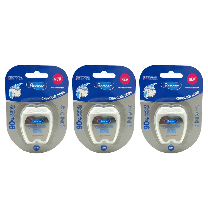 نخ دندان بنسر مدل ذغالی بسته 3 عددی