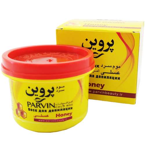موم سرد پروین مدل Honey حجم 300 گرم همراه با کاردک، پد و کرم نرم کننده و مرطوب کننده بسته 4 عددی