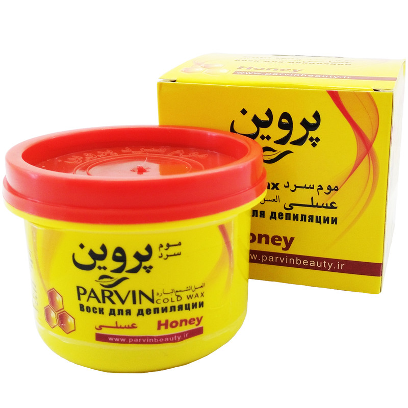 موم سرد پروین مدل Honey حجم 300 گرم همراه با کاردک، پد و کرم نرم کننده و مرطوب کننده بسته 4 عددی