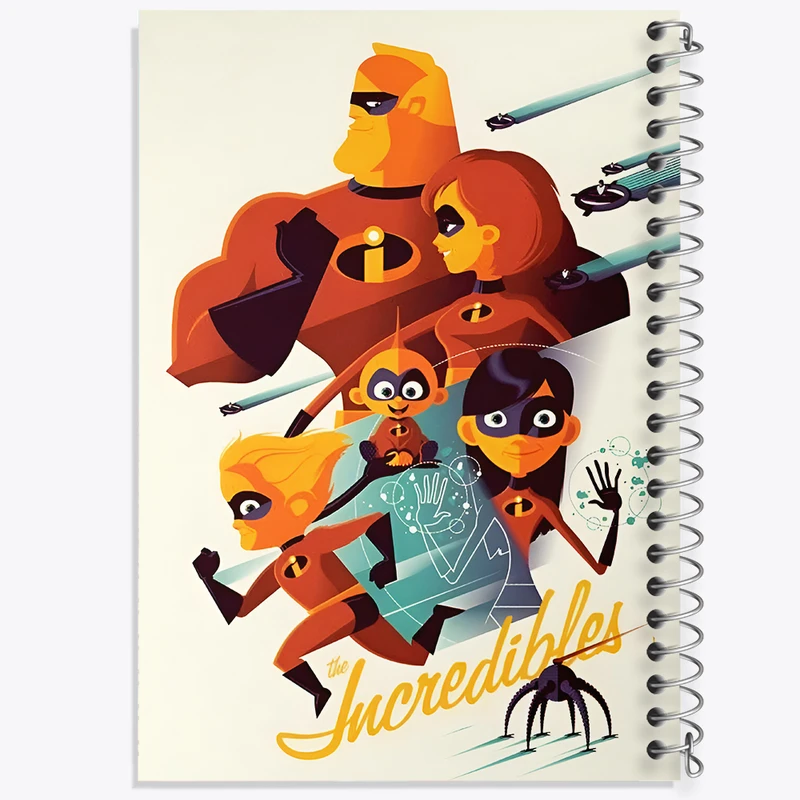 دفتر ژورنال نویسی 50 برگ خندالو مدل نقطه ای طرح شگفت انگیزان (The Incredibles) کد N3245