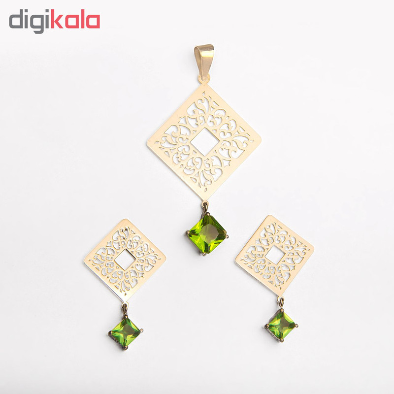 نیم ست طلا 18 عیار زرلوکس کد On-16