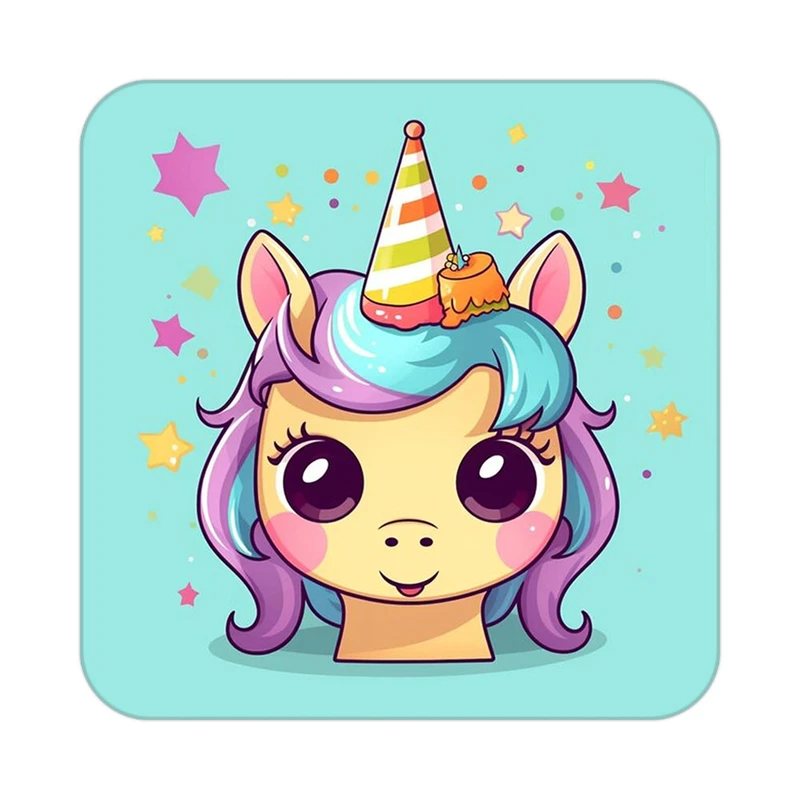 زیر لیوانی کاکتی طرح اسب تک شاخ و یونیکورن مدل mp29587